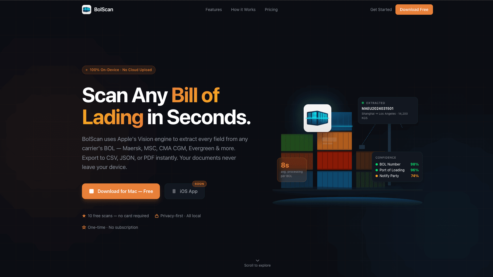 BolScan: AI-Powered OCR for Automated Bill of Lading Extraction